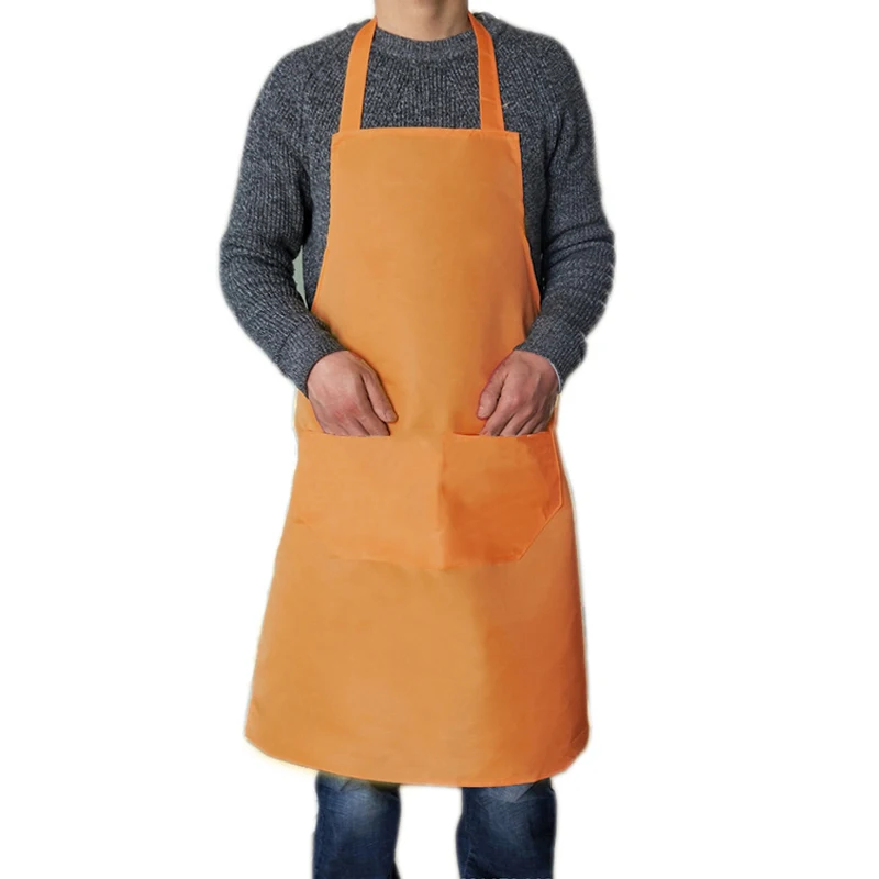 Waterproof Apron for Women With Pockets Solid Color Kitchen Restaurant Cooking Shop Art Work Apron Korean Waiter Aprons - Image 13