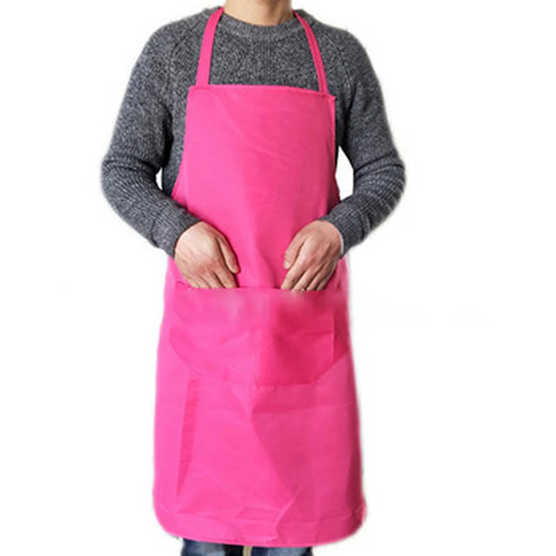 Waterproof Apron for Women With Pockets Solid Color Kitchen Restaurant Cooking Shop Art Work Apron Korean Waiter Aprons - Image 14
