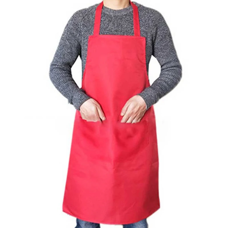 Waterproof Apron for Women With Pockets Solid Color Kitchen Restaurant Cooking Shop Art Work Apron Korean Waiter Aprons - Image 5