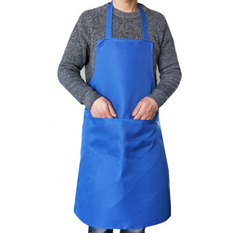 Waterproof Apron for Women With Pockets Solid Color Kitchen Restaurant Cooking Shop Art Work Apron Korean Waiter Aprons - Image 10