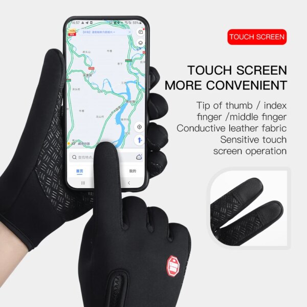 Winter Cycling Gloves Men Women Waterproof windproof Touch Screen Bike Warm Gloves Cold Weather Running Sports Hiking Ski Mitten - Image 3