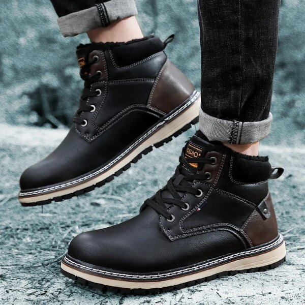 Winter Men Military Desert Combat Boots WarmFur Waterproof Men's Sneakers Mens Outdoor Casual Boots Safety Shoes Bota Masculina - Image 5