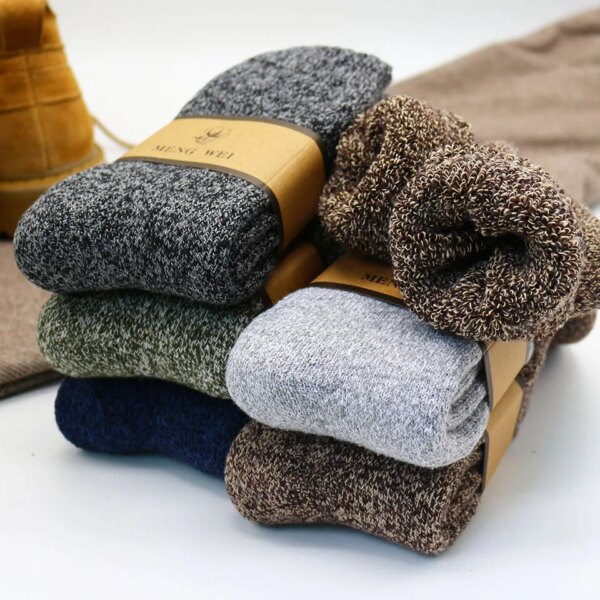 Winter Men's Thickened Warm High-Quality Wool Socks Harajuku Retro Fashion Cashmere Fever Cold Casual Socks 1 Pair - Image 6