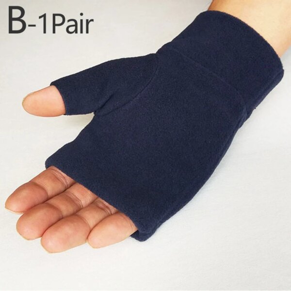 Winter Unisex Half Finger Running Gloves Man Women Fleece Touch Screen Fingerless Warm Mittens Windproof Velvet Driving Gloves - Image 9