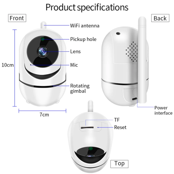 Wireless IP Camera 1080P Home Security Wifi Cloud SD Camera Smart Auto Tracking IR Night Vision Two Way Audio CCTV Surveillance - Image 3