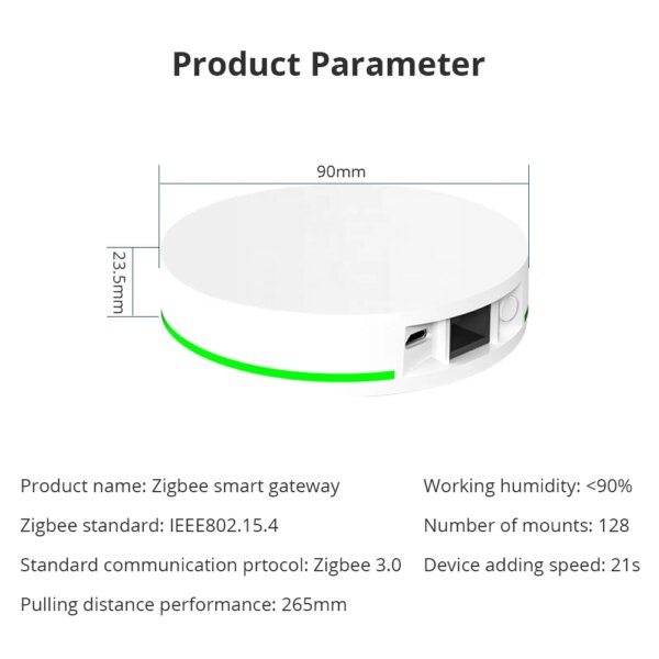 Zemismart Tuya Zigbee Gateway Zigbee Wired Hub with Network Cable Port Wireless Smart Device Smart Life App Control - Image 6