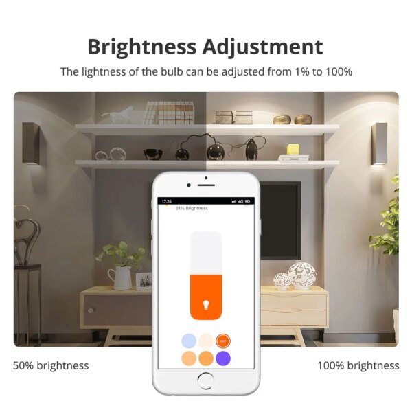 Zemismart WiFi Matter-certified LED Light Bulb RGBCW Smart E27 Dimmable Lamp 7W Siri Google Home Smartthings Alexa - Image 5