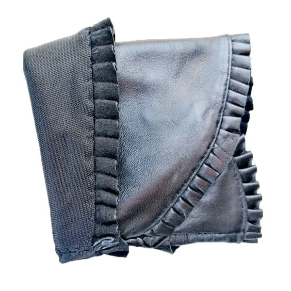 female Fingerless leather gloves wrinkled lace style semi pointed sheepskin gloves sports ride driving - Image 3