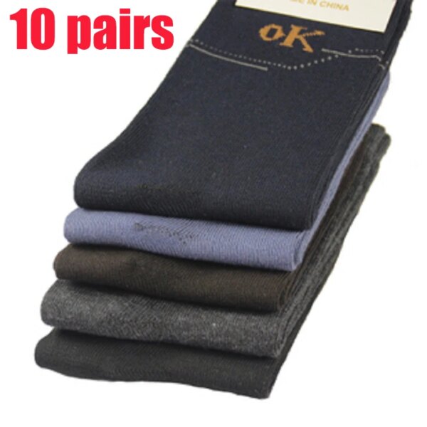 men socks 10 pairs/LOT autumn winter male socks thermal calcetines hombre skarpetki compression tube cotton socks casual sock - Image 5