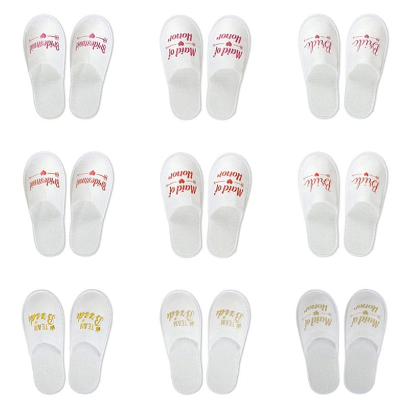 1 Pair Bride shower bride wedding decoration bridesmaid hen party spa soft slippers ladies bachelorette party supplies